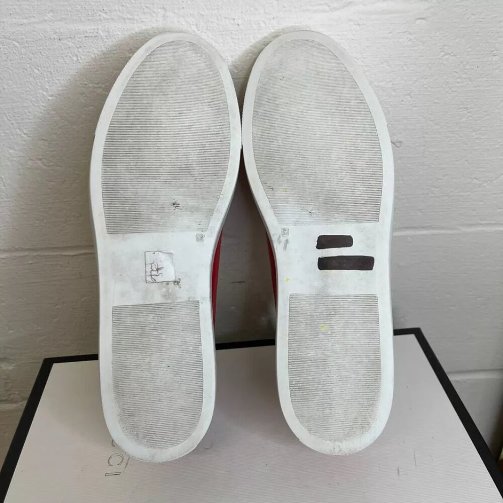 Oliver Cabell Red Leather Sneakers - Picture 9 of 11